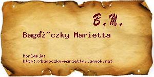 Bagóczky Marietta névjegykártya